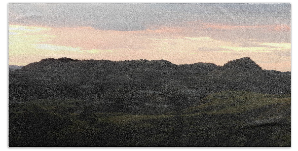 Clay Buttes Hand Towel featuring the photograph Clay Buttes at Dusk by Amanda R Wright