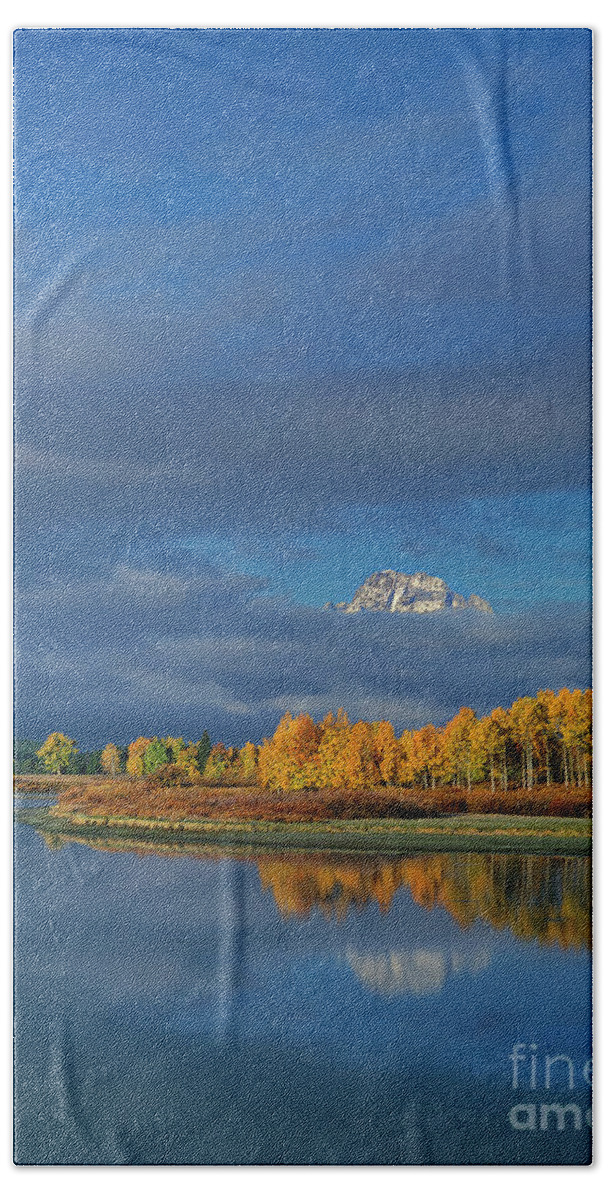 Dave Welling Bath Towel featuring the photograph Clearing Storm Oxbow Bend Grand Tetons Np by Dave Welling