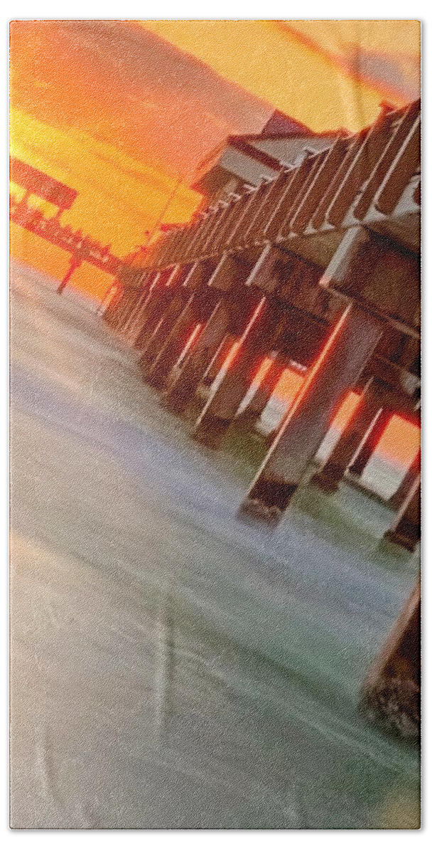  Bath Towel featuring the photograph Clearwater Pier by Lorella Schoales