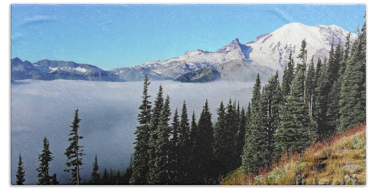 Clouds Hand Towel featuring the photograph Cloud Inversion by Sylvia Cook