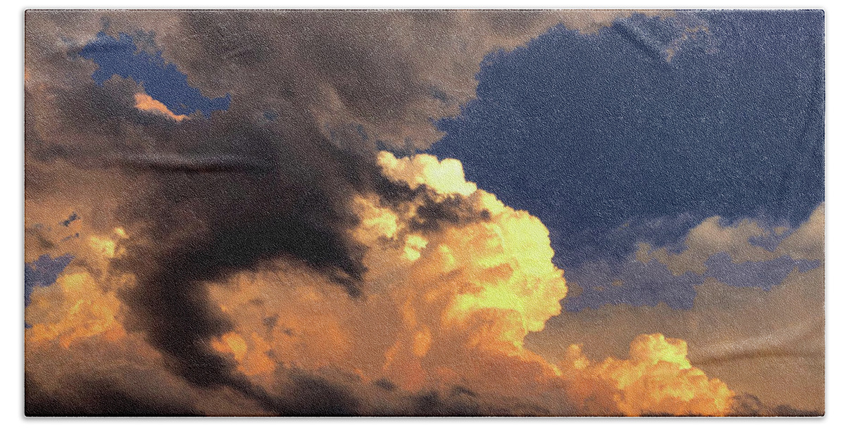 Clouds Bath Towel featuring the photograph Cloudscape thunder head by Steve Karol