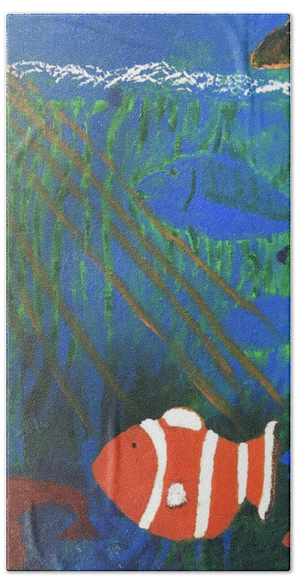  Bath Towel featuring the digital art Clown fish by Robert Lennon