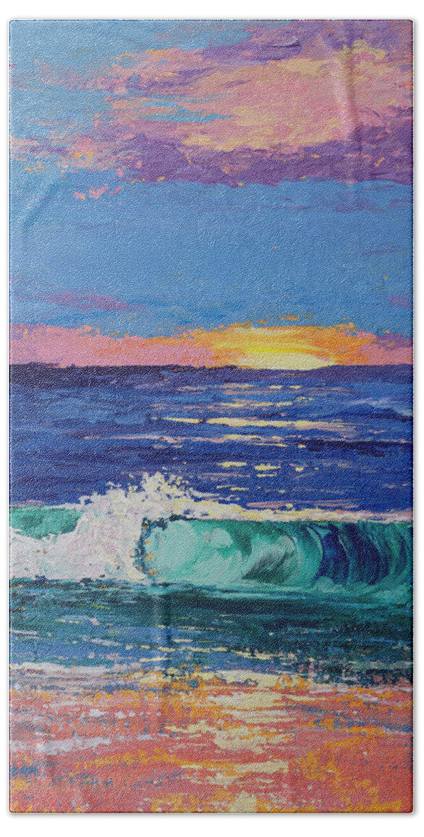 Maui Bath Towel featuring the painting Coastal Sunset by Darice Machel McGuire