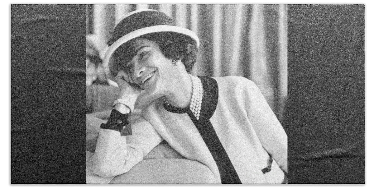 Coco Chanel wearing her Signature Suit- Bath Towel