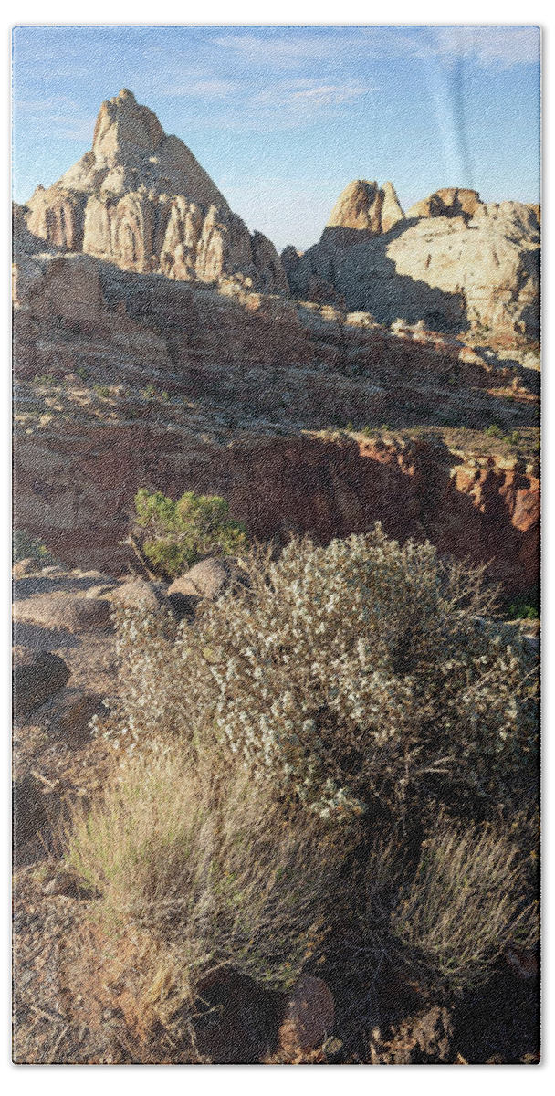 Utah Hand Towel featuring the photograph Cohab Canyon Overlook Vertical by Aaron Spong