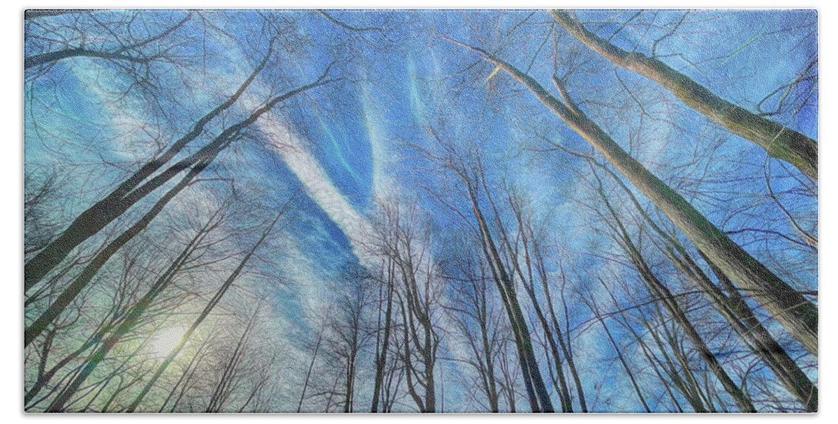 Winter Bath Towel featuring the photograph Cold Winter Sky by Michael Frank