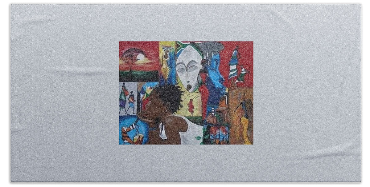  Bath Towel featuring the painting Collective Dreamz by Charles Young
