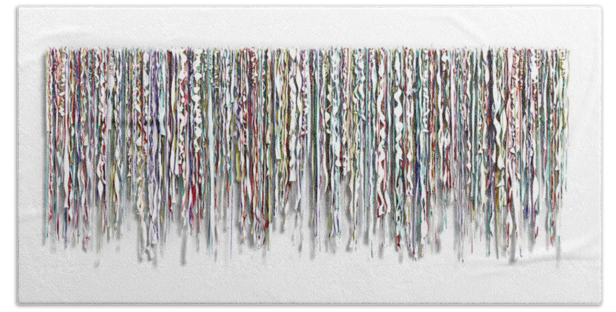 Abstract Hand Towel featuring the digital art Color and Lines 15 by Scott Norris