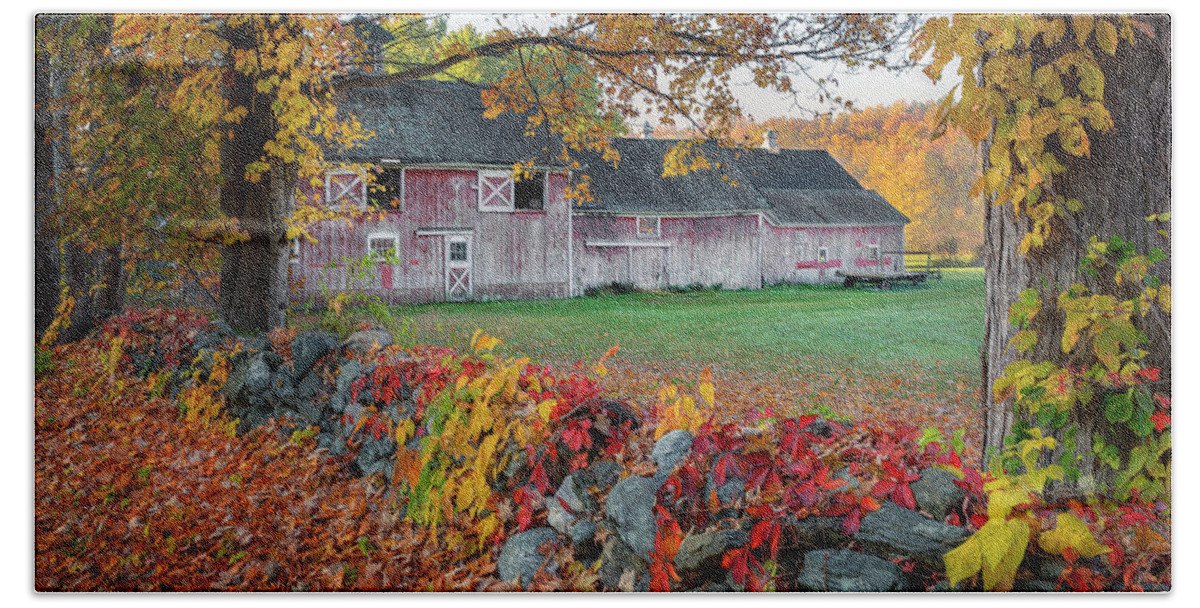 Rural America New England Fall Foliage Bath Towel featuring the photograph Color of New England by Bill Wakeley