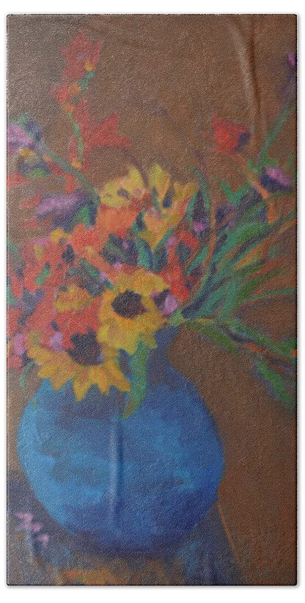 Still Life Hand Towel featuring the painting Colors by Beth Riso