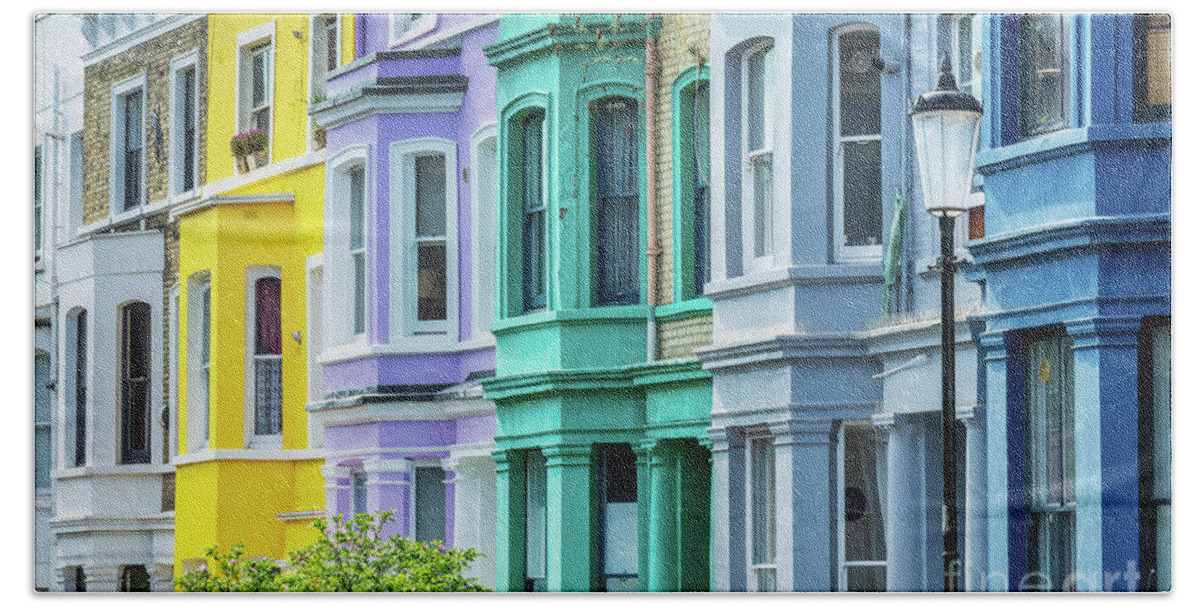 London Hand Towel featuring the photograph Colors of Notting Hill, London by Delphimages London Photography