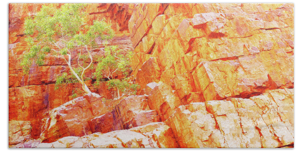 Australia Rocks Hand Towel featuring the photograph Colours of Ormiston Gorge, Northern Territory by Lexa Harpell