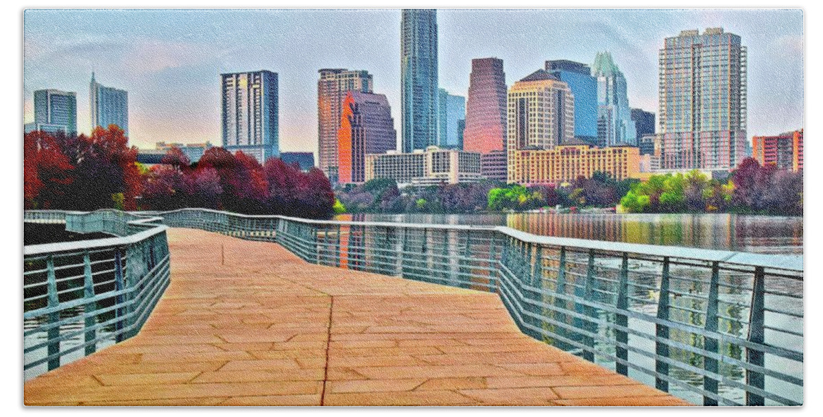 Austin Bath Towel featuring the photograph Come to Austin Texas by Frozen in Time Fine Art Photography