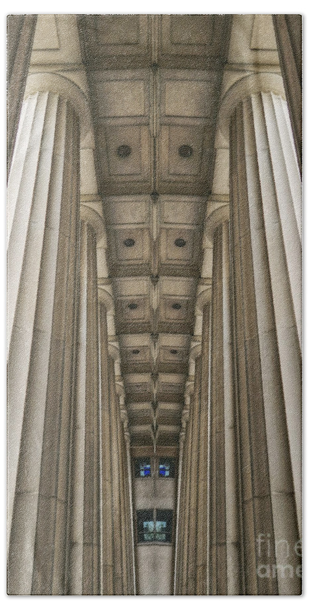 Pillars Bath Towel featuring the digital art Concrete Pillars by Phil Perkins