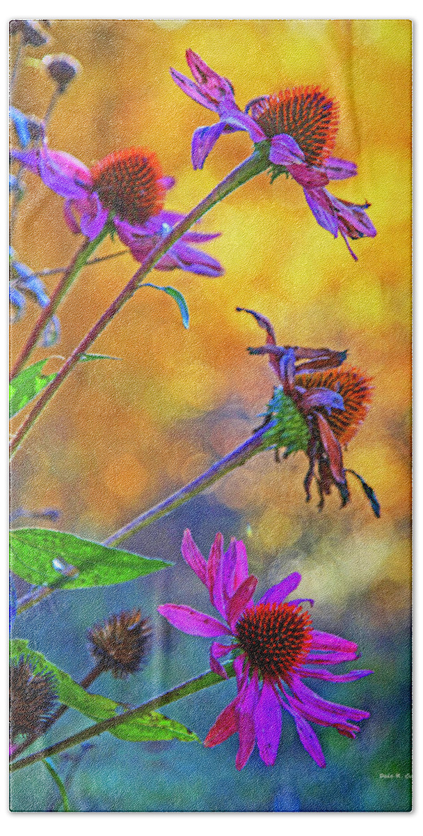 Coneflower Bath Towel featuring the photograph Coneflower Magic by Dale R Carlson