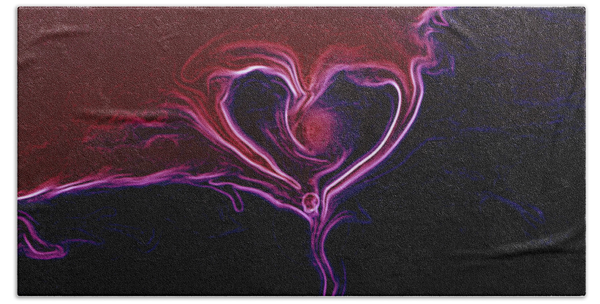 Connect With The Heart Bath Towel featuring the digital art Connect With The Heart by Linda Sannuti
