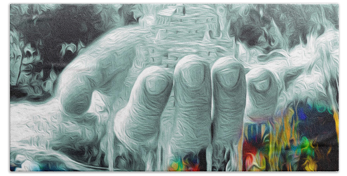 Clouds Bath Towel featuring the digital art Consciousness The Ineffable by Jeff Malderez