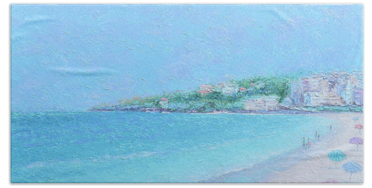 Coogee Beach Bath Towel featuring the painting Coogee Beach Morning - seascape impression by Jan Matson