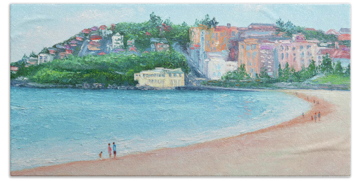 Coogee Beach Bath Towel featuring the painting Coogee Beach Sydney by Jan Matson