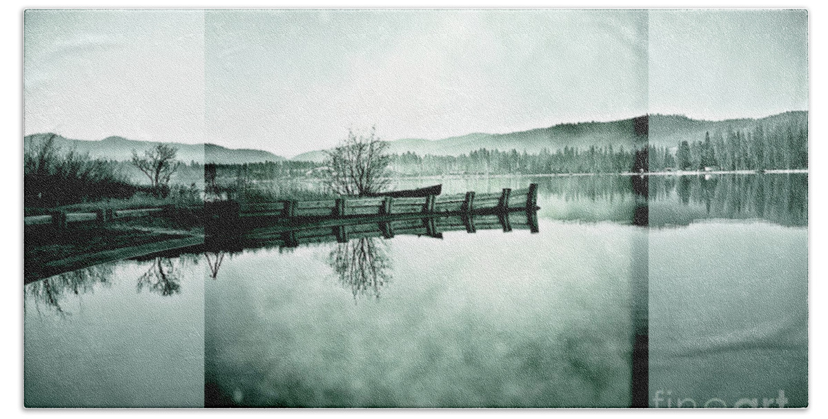 Seeley Lake Hand Towel featuring the photograph Cool Morning On Seeley Lake by Janie Johnson