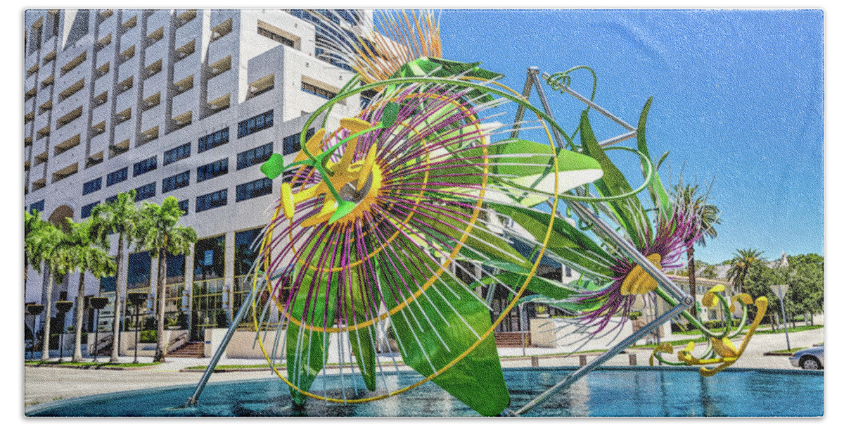 Miami Bath Towel featuring the digital art Coral Gables The Bug by SnapHappy Photos