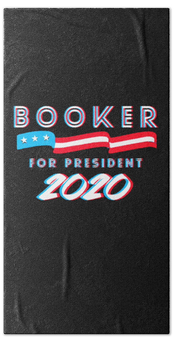 Election Bath Towel featuring the digital art Corey Booker For President 2020 by Flippin Sweet Gear