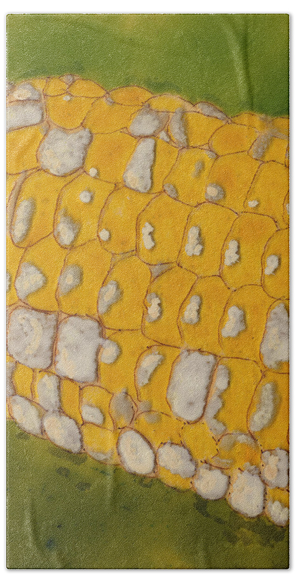 Corn Bath Towel featuring the painting Corn on the Cob by Phil Strang