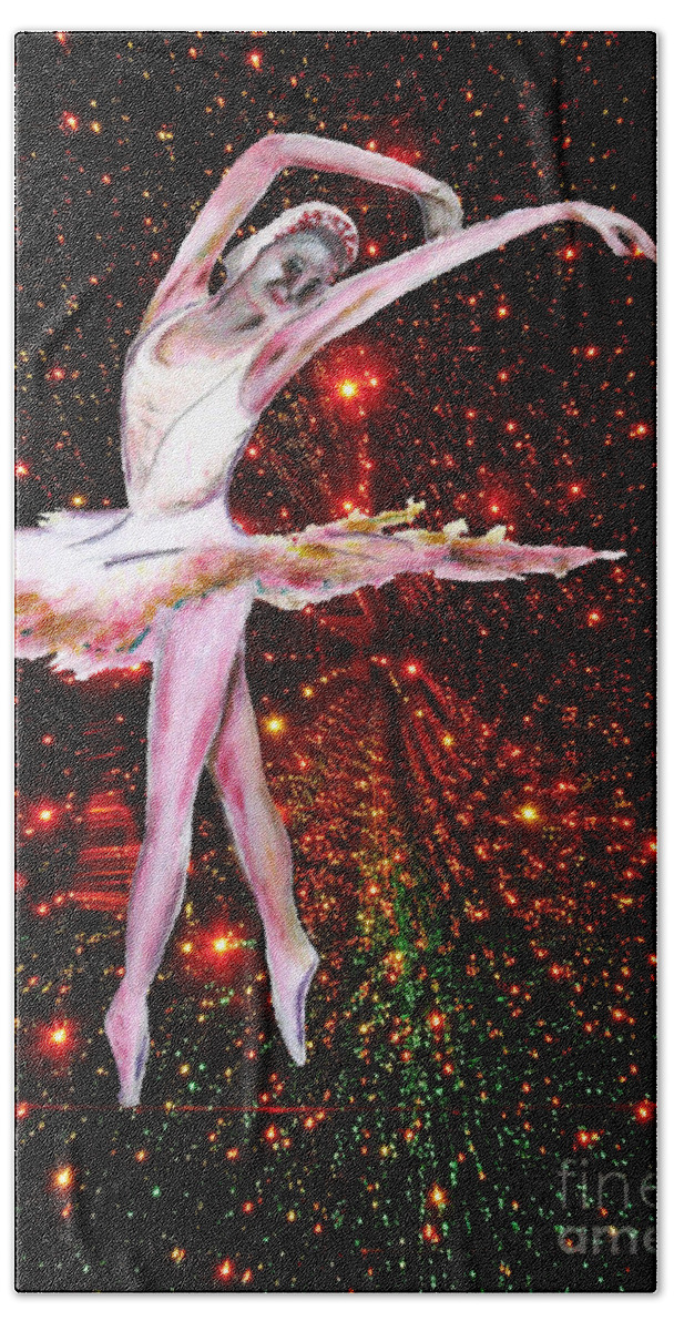 Females Hand Towel featuring the painting Cosmic Dancer by Tom Conway