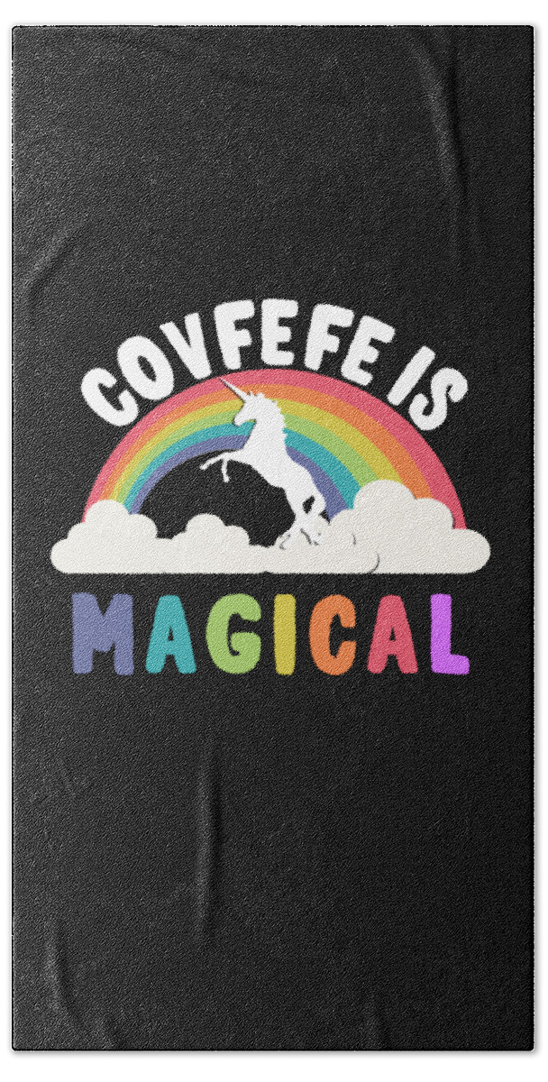 Funny Hand Towel featuring the digital art Covfefe Is Magical by Flippin Sweet Gear