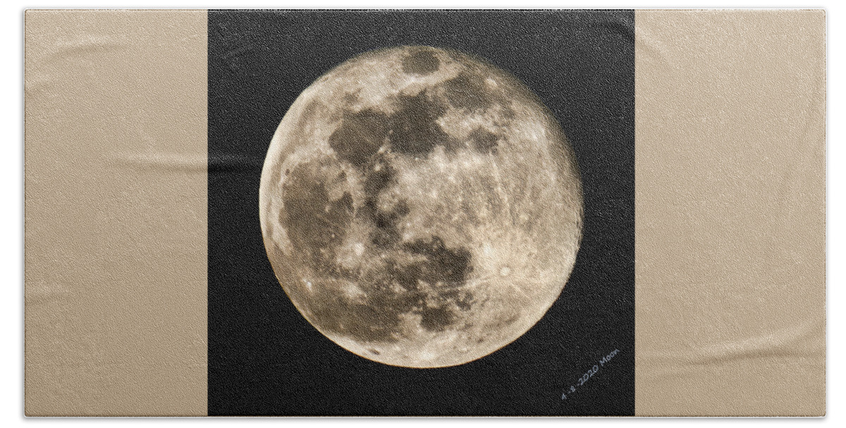Nature Hand Towel featuring the photograph COVID-19 Supermoon by Judy Cuddehe