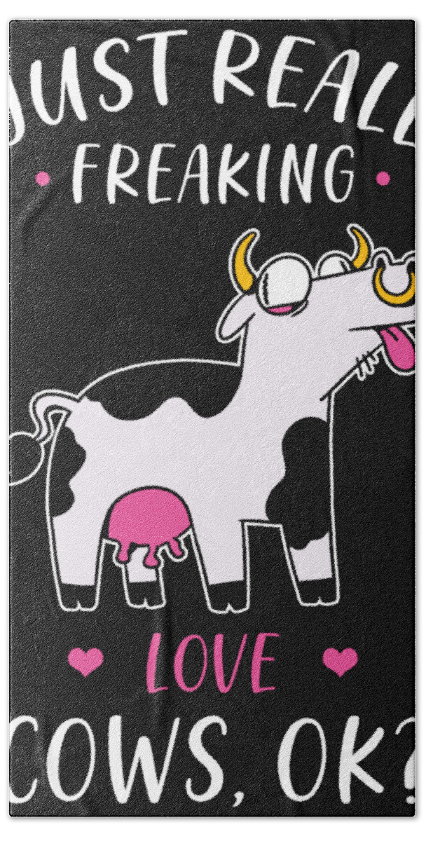 Cow Cows Love Funny Sayings Crazy Bath Towel by Manuel Schmucker - Pixels