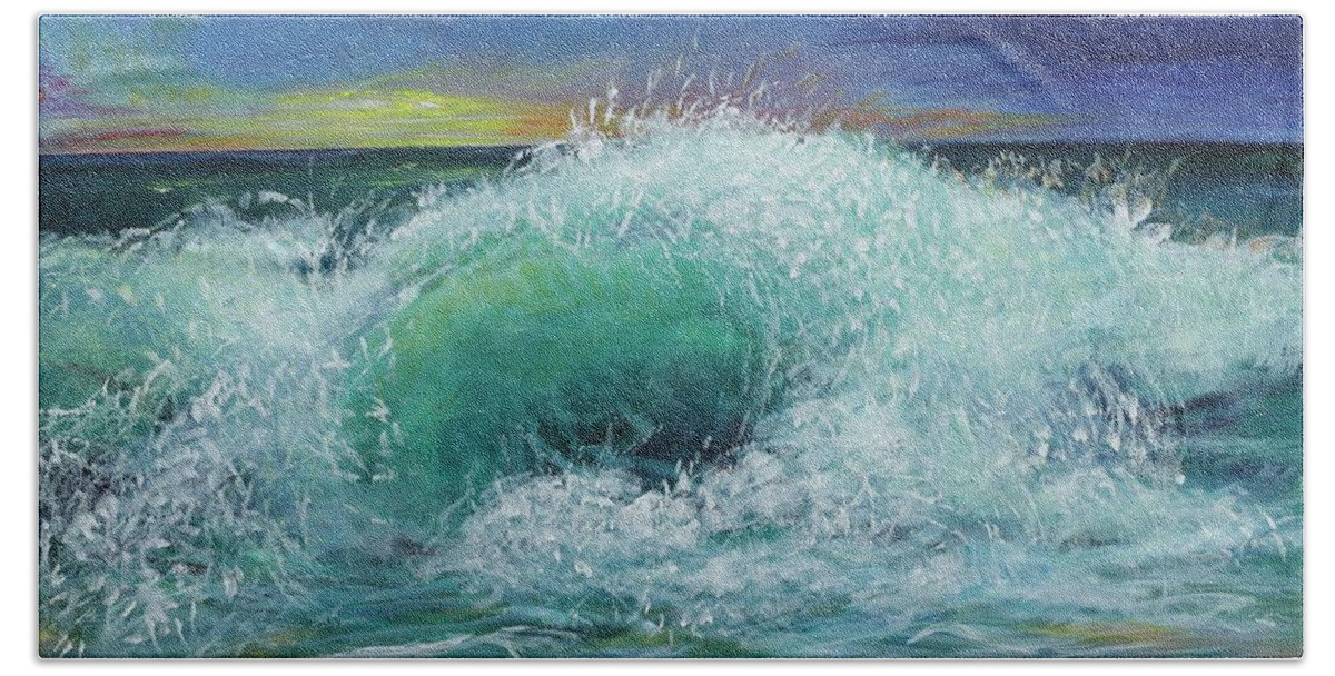 Top Seller Hand Towel featuring the painting Crashing Wave by Dorsey Northrup