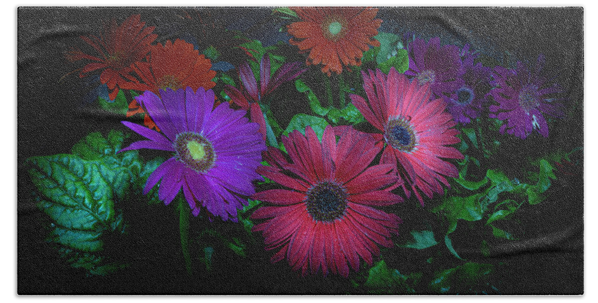 Gerber Daisy Hand Towel featuring the photograph Crazy Daisies by Judi Kubes
