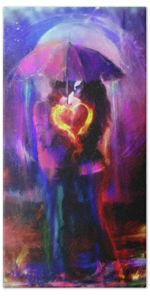 Couple Bath Towel featuring the digital art Crazy Little Thing Called Love by Claudia McKinney