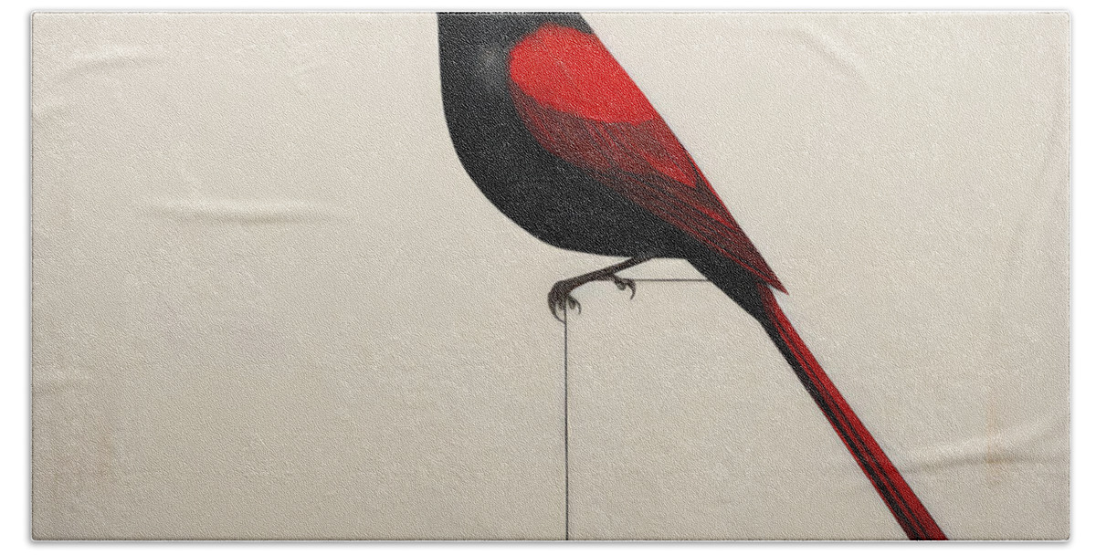 Cardinal Hand Towel featuring the painting Crimson Throne by Lourry Legarde