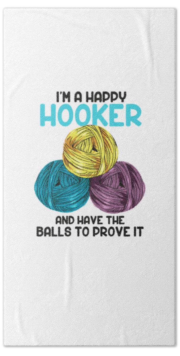 Crocheting Hand Towel featuring the digital art Crocheting Knitting Hooker Quilting Sewing Fabric by Toms Tee Store