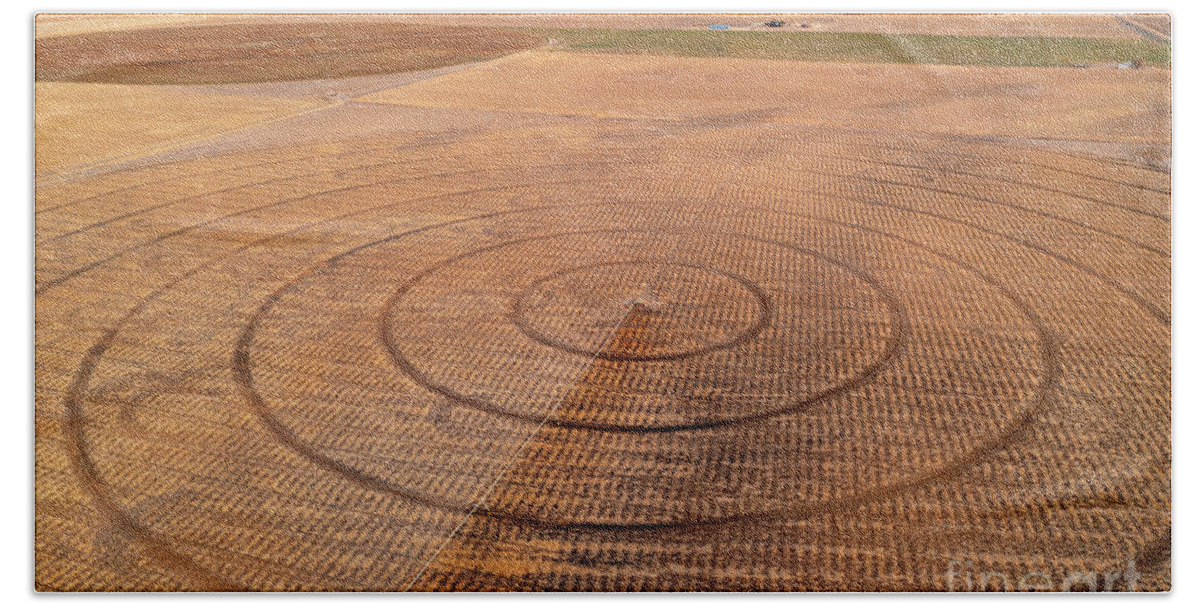 Irrigation Hand Towel featuring the photograph Crop Circles by Jim West
