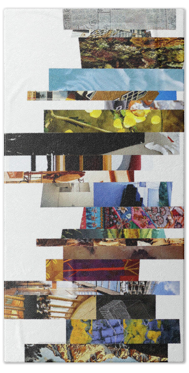 Collage Bath Towel featuring the photograph Crosscut#114v by Robert Glover