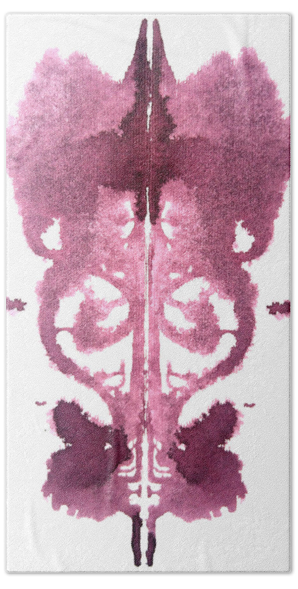 Ink Blot Bath Towel featuring the painting Crown Chakra by Stephenie Zagorski