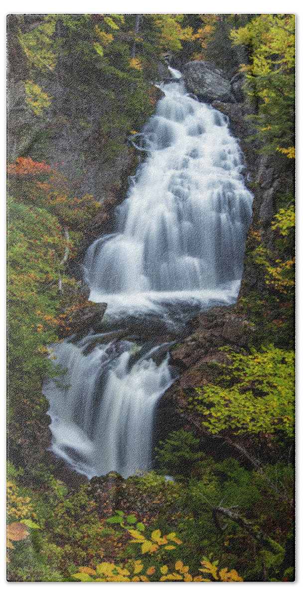 Crystal Bath Towel featuring the photograph Crystal Cascade Autumn 2 by White Mountain Images