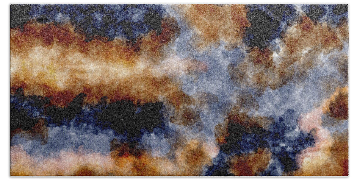  Abstract Rust Gold Navy Kitchen Towels for Home Decor