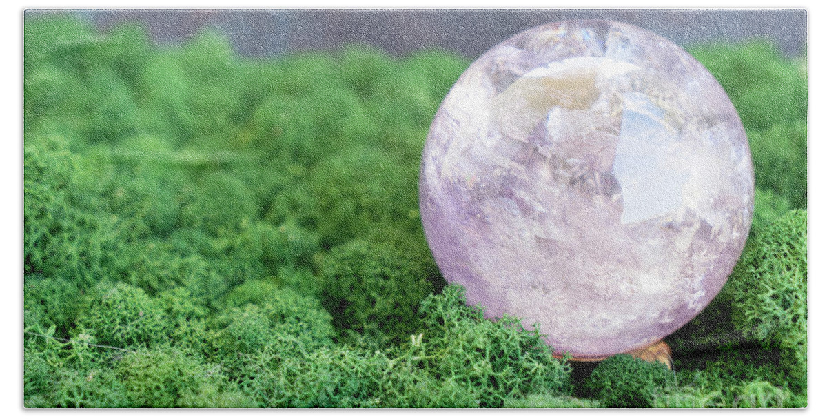 Healing Crystal Bath Towel featuring the photograph Crystals Ball by Anastasy Yarmolovich