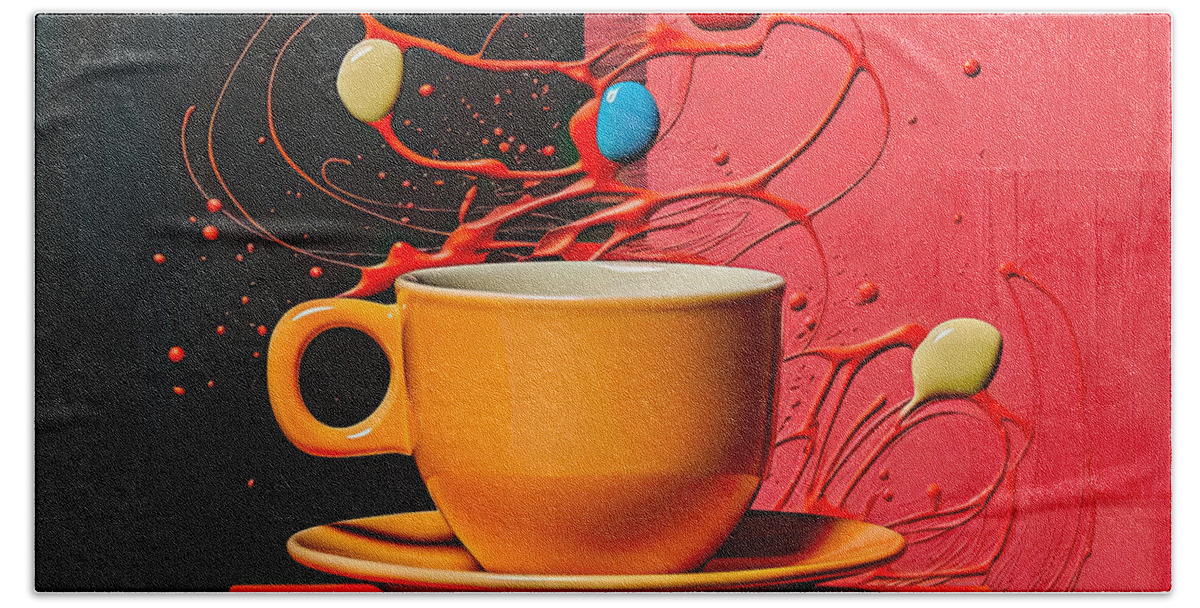 Coffee Bath Towel featuring the digital art Cup O' Coffee by Lourry Legarde