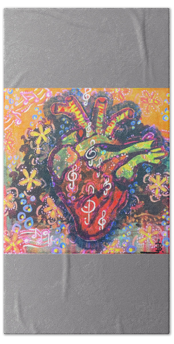 Heart Hand Towel featuring the painting Dance to the Music of Your Own Heart by Sylvia Becker-Hill