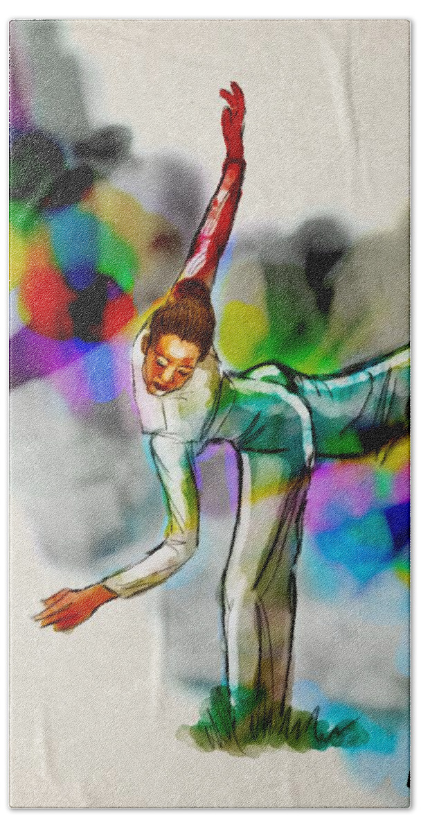 Dancer Bath Towel featuring the digital art Dancing In The Fields by Michael Kallstrom