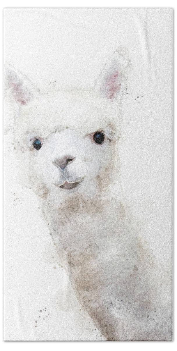Alpaca Bath Towel featuring the digital art Danny Watercolor by Jayne Carney