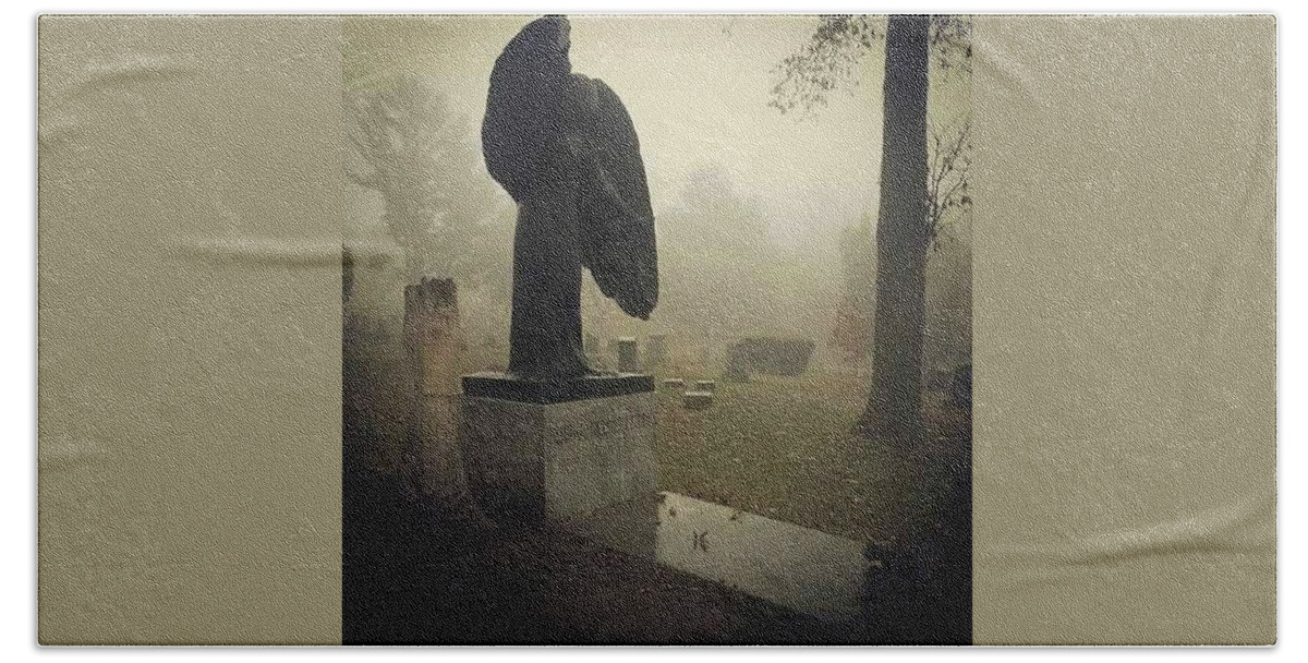 Cemetery Hand Towel featuring the photograph Dark Angel by Rich Clewell