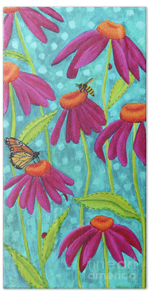 Wildflowers Bath Towel featuring the painting Darling Wildflowers by Ashley Lane