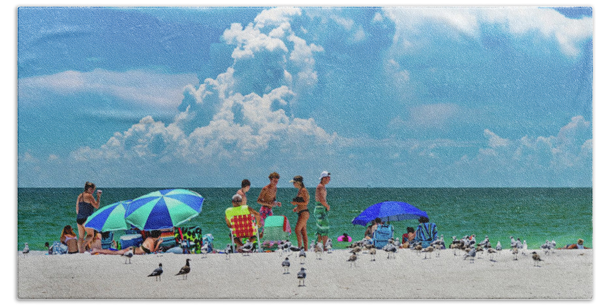 Florida Hand Towel featuring the photograph Day at the Beach #1 by Marian Tagliarino