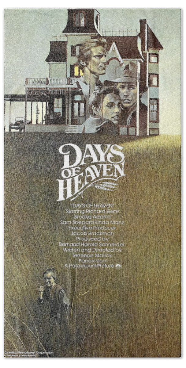 Days Bath Towel featuring the mixed media ''Days of Heaven'', 1978 by Movie World Posters